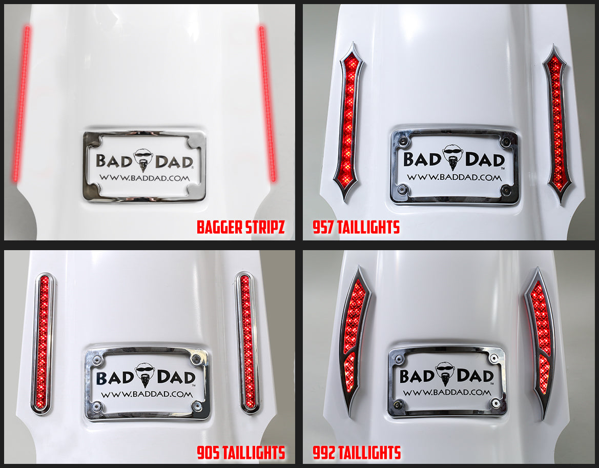 Custom LED taillights for Street Glide and Road Glide