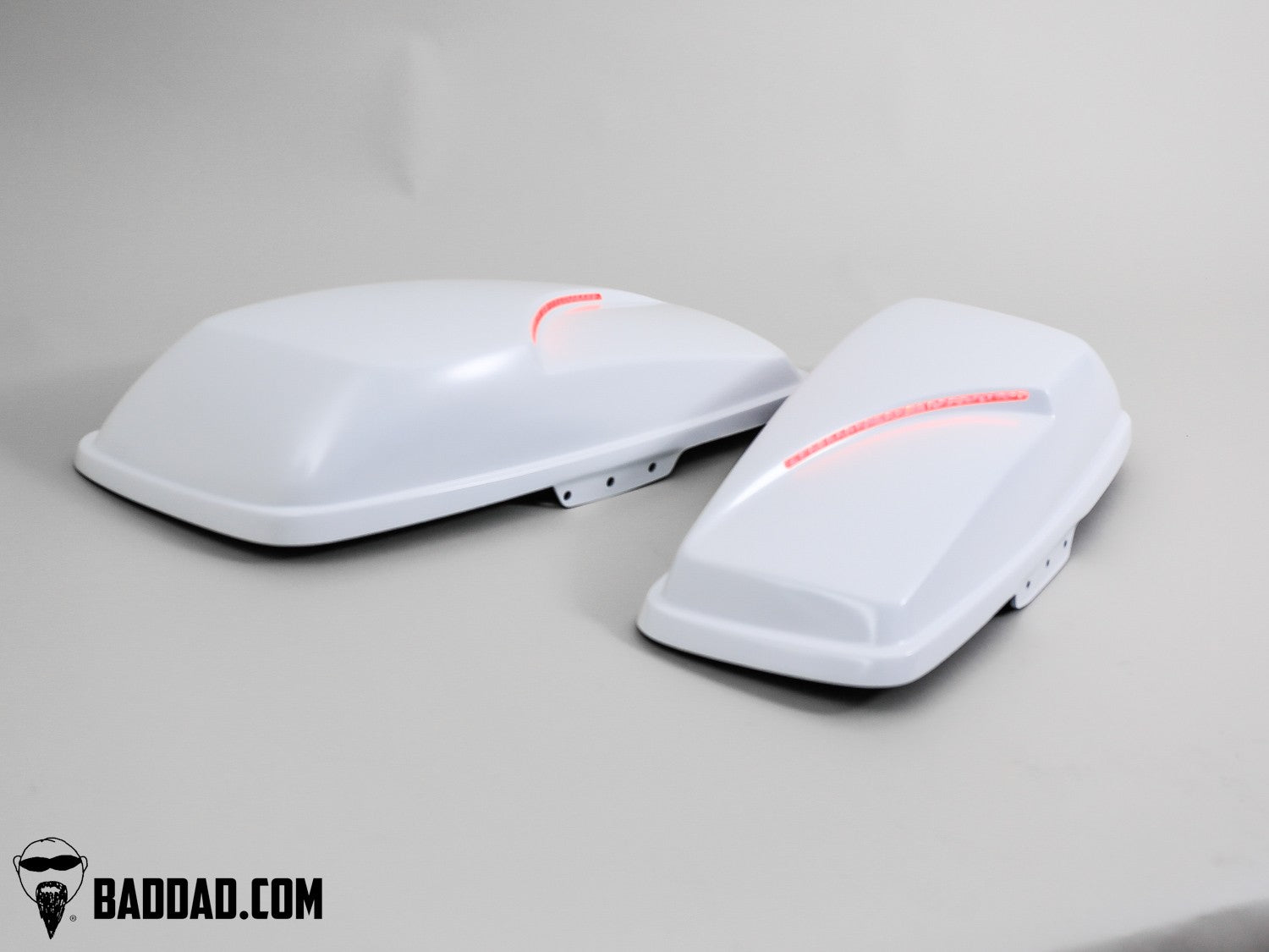 Custom saddlebag lids with LED lighting for Street Glide and Road Glide models